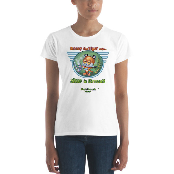 Stoney The Tiger Women&#39;s short sleeve t-shirt, Color: White, Size: S