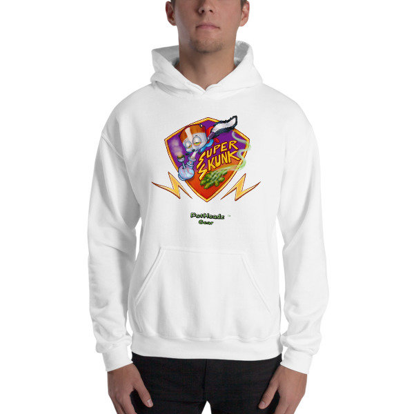 Super Skunk Hooded Sweatshirt, Color: White, Size: S