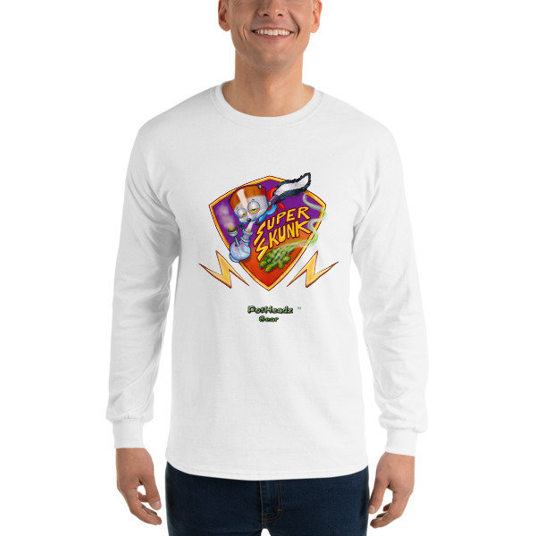 Super Skunk Long Sleeve T-Shirt, Color: White, Size: S
