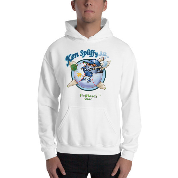 Ken Spliffy jr Hooded Sweatshirt, Color: White, Size: S