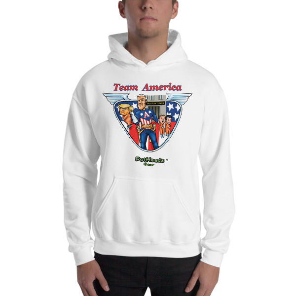 Team America Hooded Sweatshirt, Color: White, Size: S