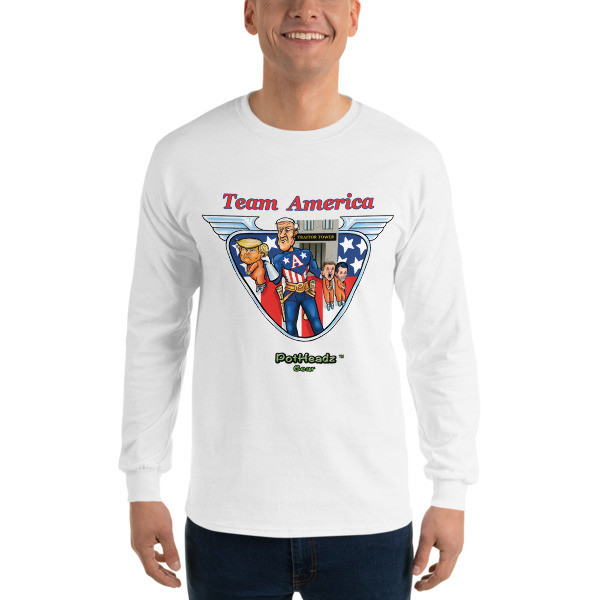 Team America Long Sleeve T-Shirt, Color: White, Size: S