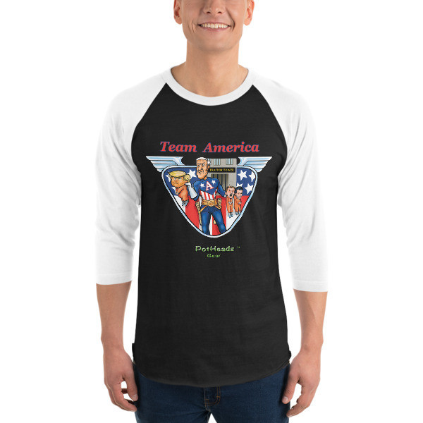 Team America 3/4 sleeve raglan shirt