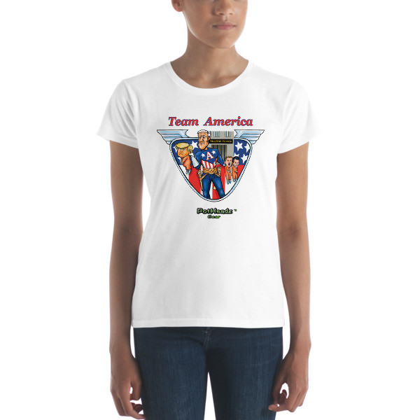 Team America Women&#39;s short sleeve t-shirt, Color: White, Size: S