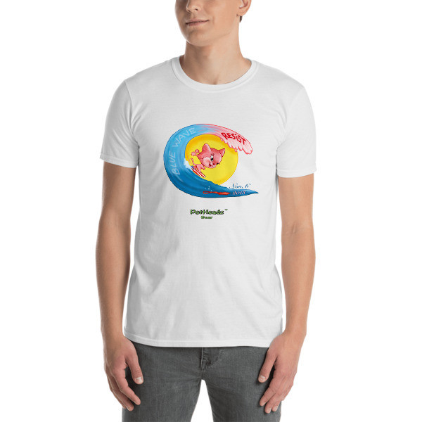 Blue Wave Short-Sleeve Unisex T-Shirt, Color: White, Size: S