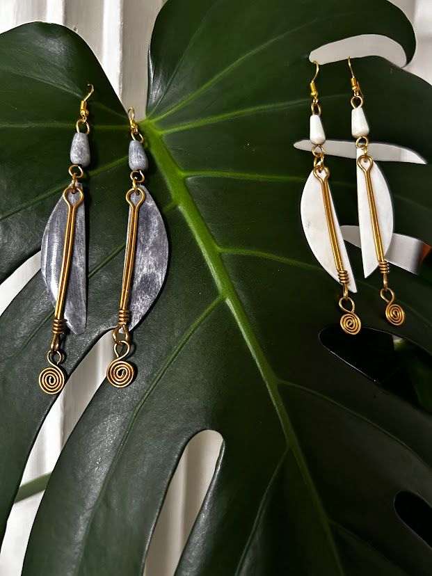 Hilali with Hanging Brass Earrings