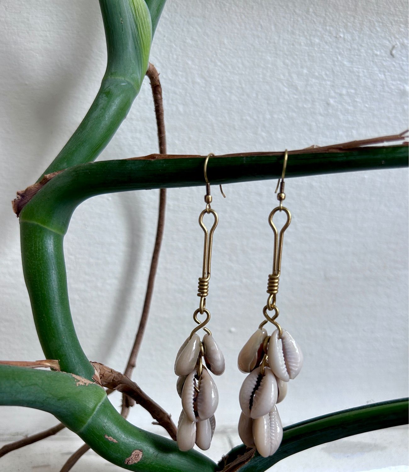 Cowrie Shells with Brass Stem