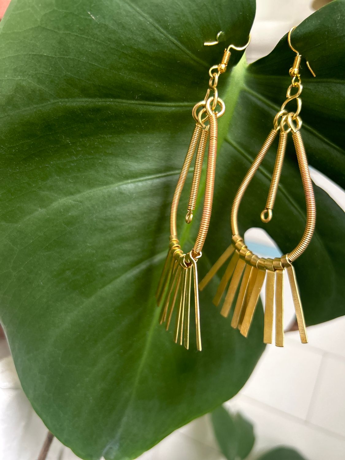 Brass Loop with Spikes Earrings