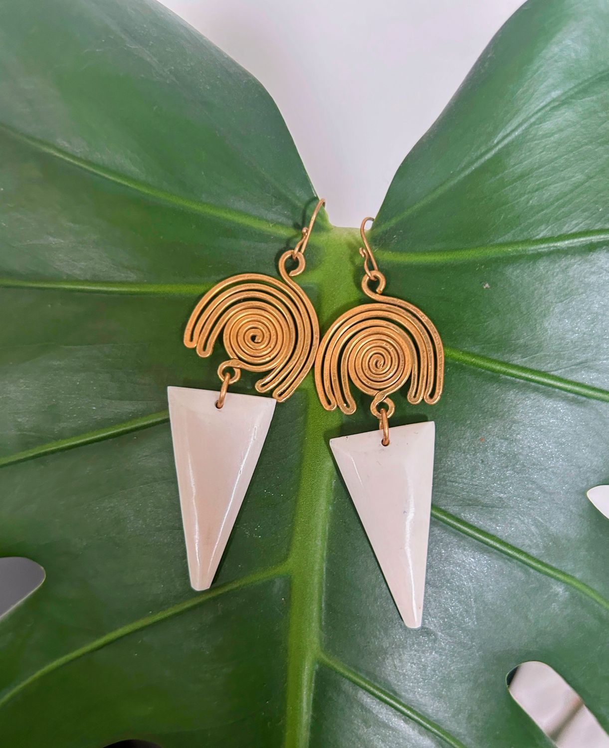 Labyrinth Brass Top Earrings