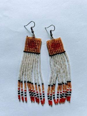 Rectangle Flair Threaded Earrings