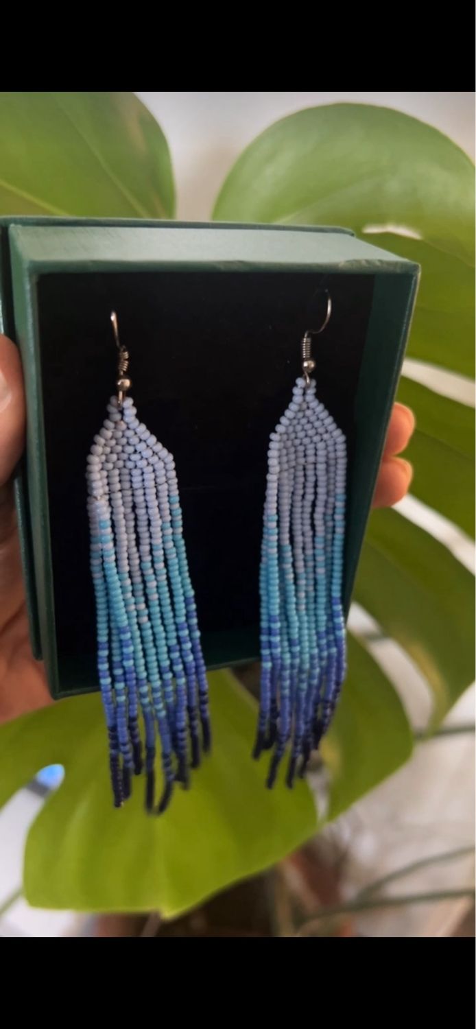 Shades of Blue Threaded Earrings