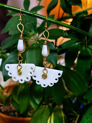 white earrings