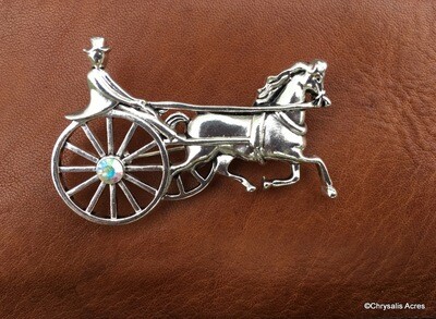 Horse &amp; Cart Brooch Pin