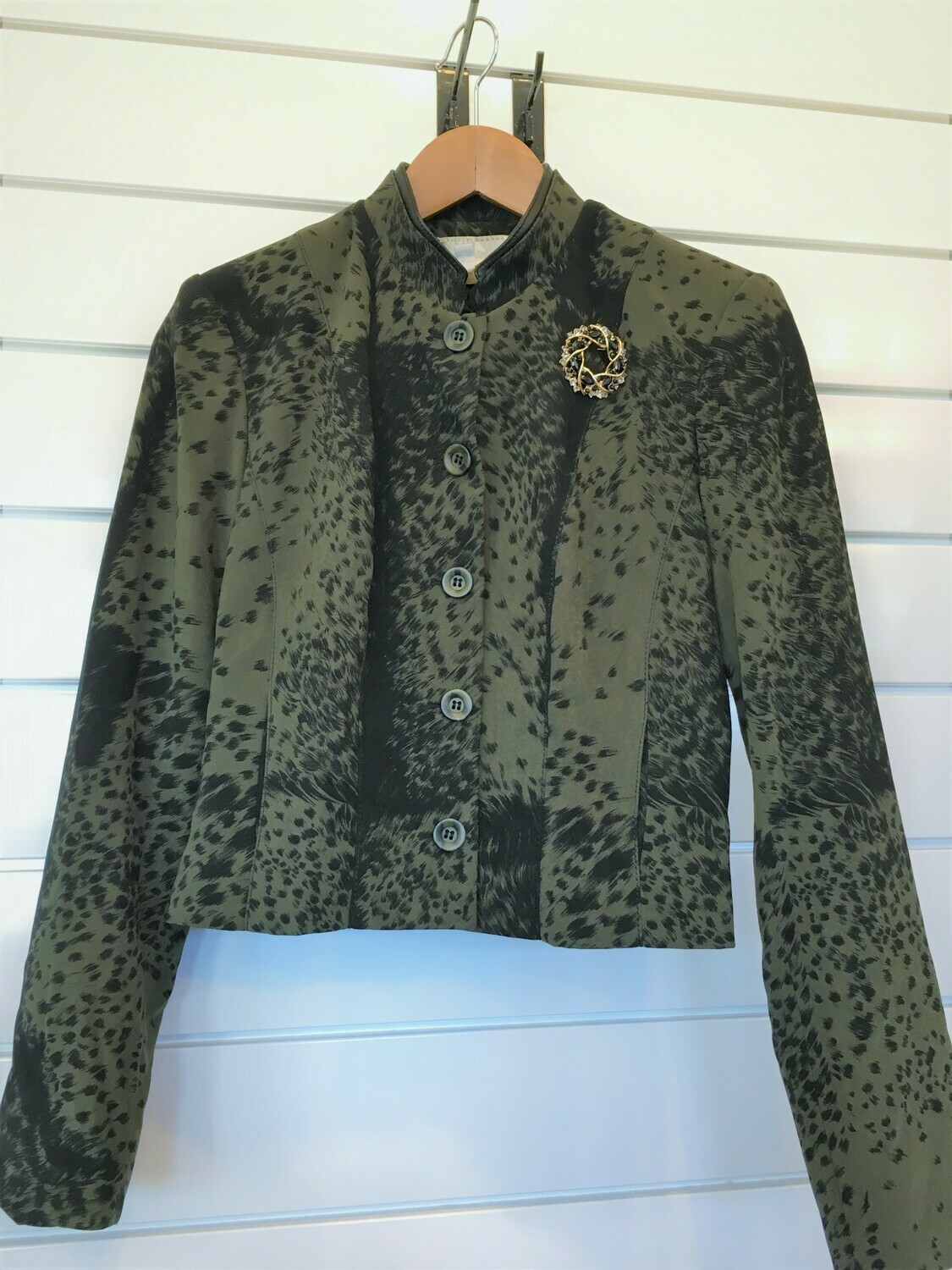 Loden Green and Black Blazer - Size 2