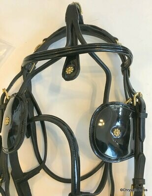 Leather Show Driving Bridle for Mini/Pony
