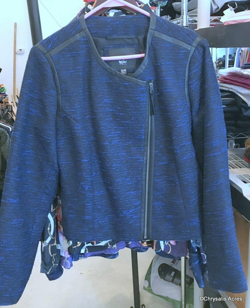 Blue Off Center zip Jacket Size XL
