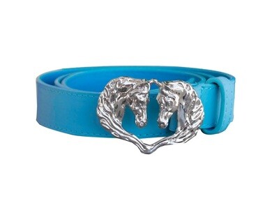 Belt w/double horsehead buckle