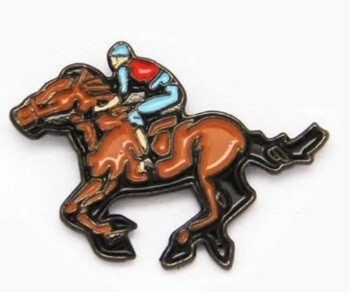 Racehorse and Jockey Lapel Pin
