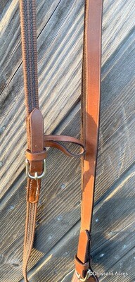 Driving Reins - Leather English Web w/grip