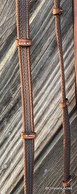Driving Reins - Leather w/Stops on Rubberized Cotton Web
