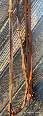 Driving Reins - Leather w/Stops on English Web w/grip