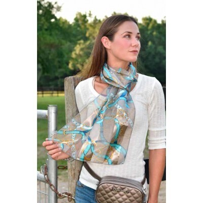 Scarf - Teal Straps