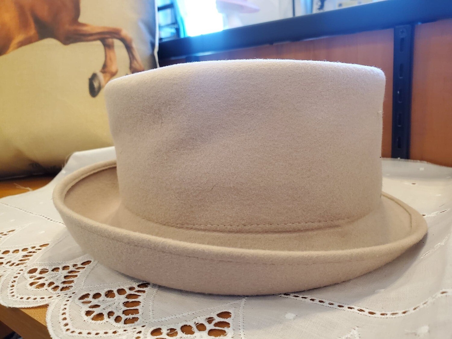 Beige Felted Hat