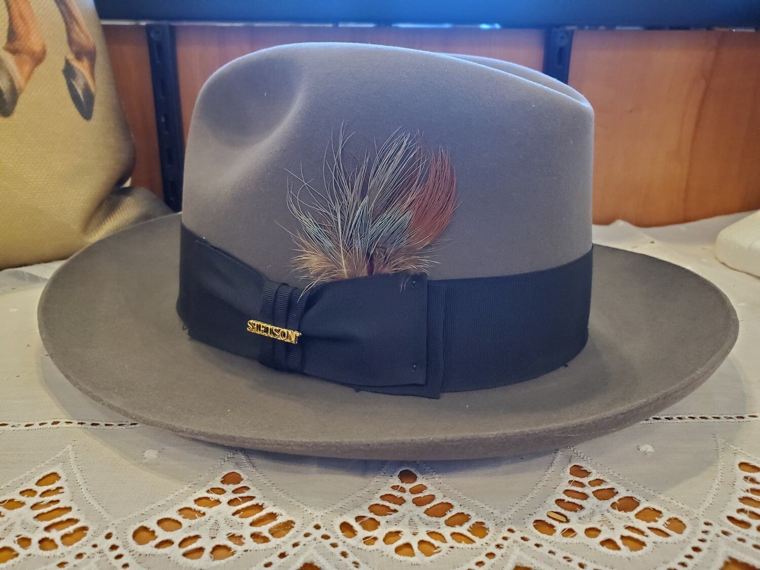 Grey Stetson Fedora Hat