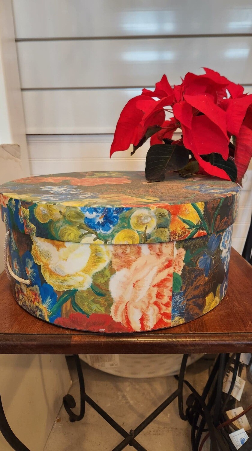 Blue Floral Hat Box