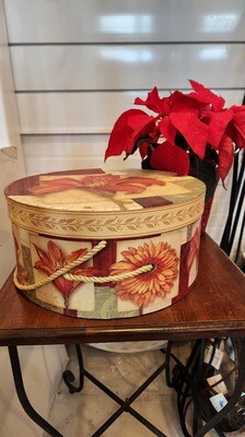 Red Floral Hat Box