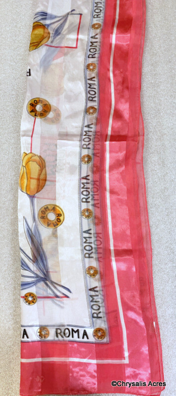 Pre Owned Scarf - Pink w/Tulips