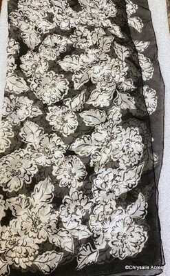 Pre Owned Scarf-Black/White Floral