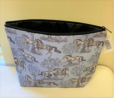 Blue Toile Horses Toiletry Bag