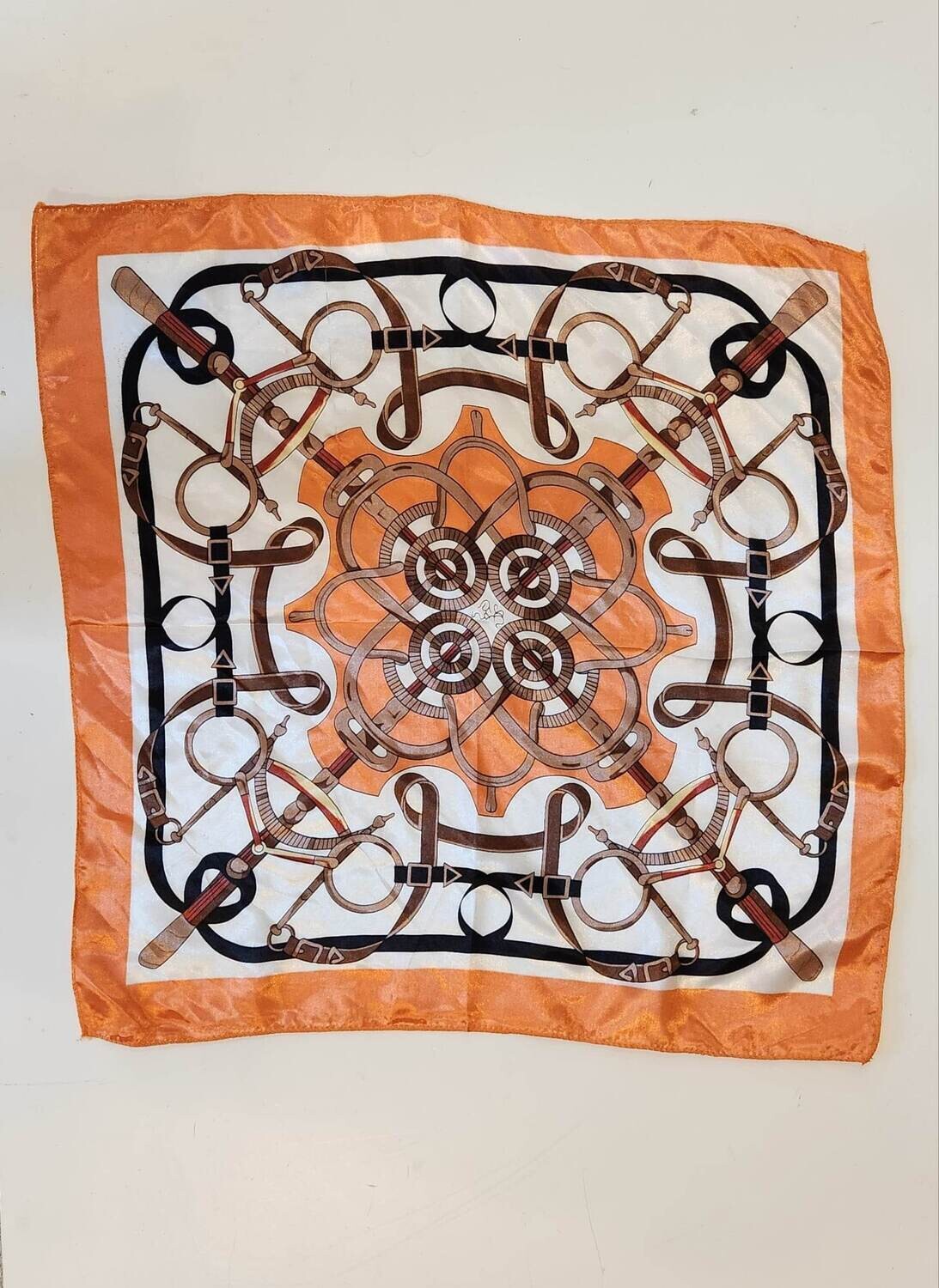 Pre-owned Scarf - Orange with straps and snaffles