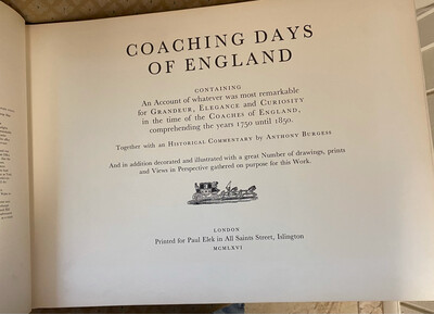 Antique Book- Coaching Days Of England