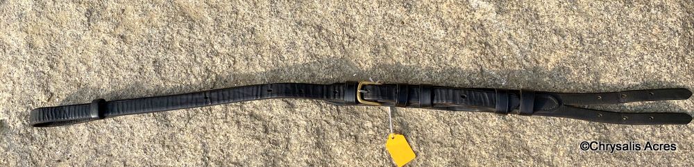 Black Leather Backstrap with Brass - Cob
