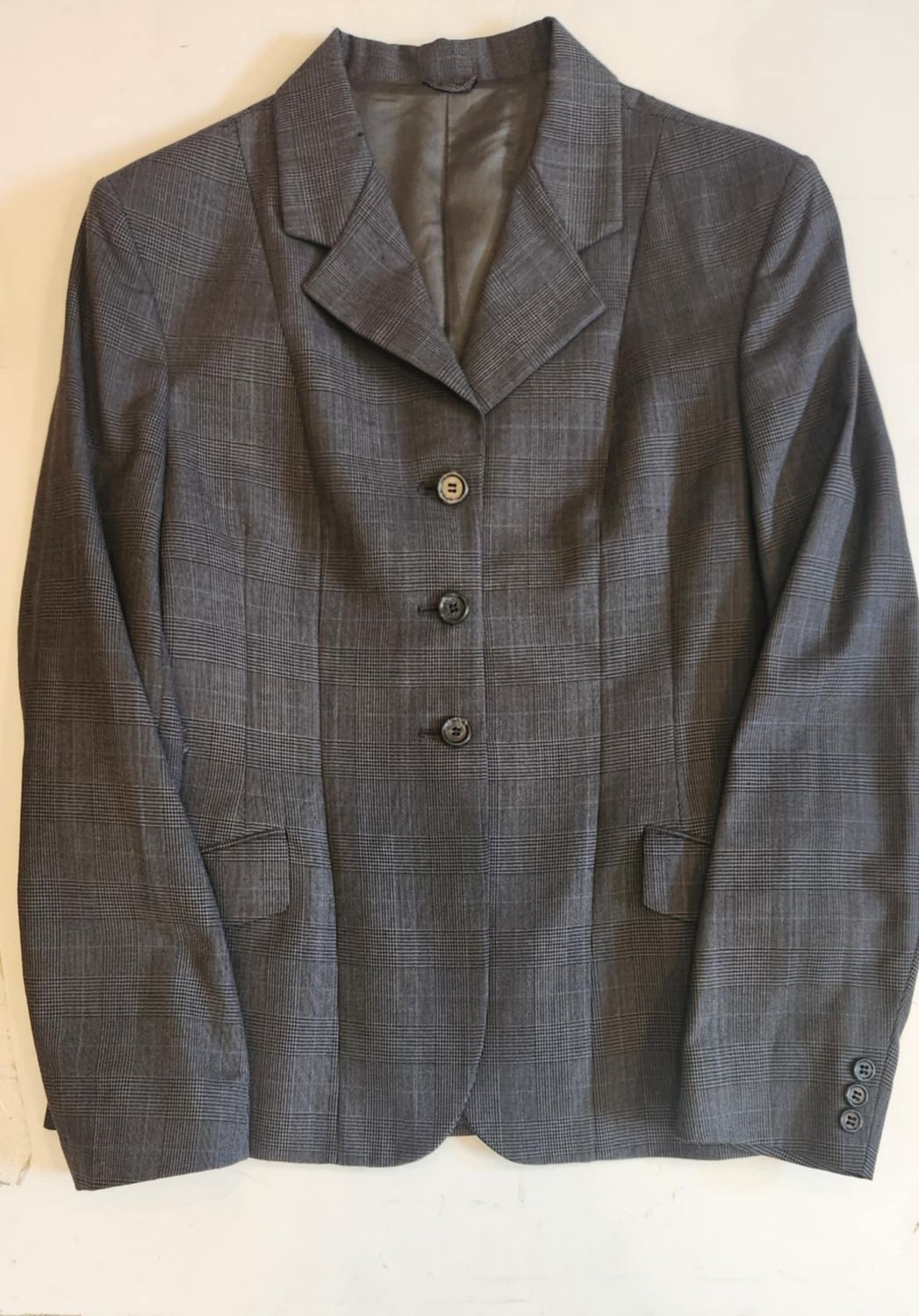 Top Call Charcoal Plaid Jacket - Sz 10