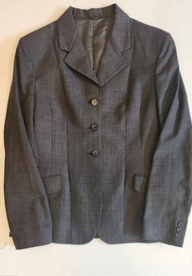 Top Call Charcoal Plaid Jacket - Sz 10