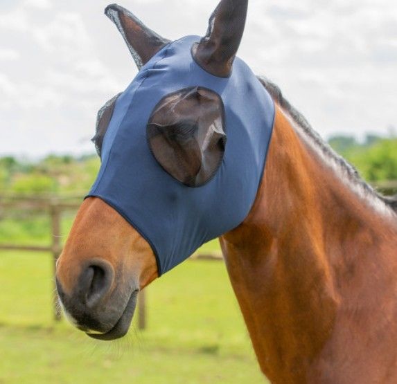 Fly Mask -Stretch, Size: Cob, Color: Navy