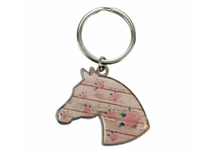 Horse Head with Roses Key Ring