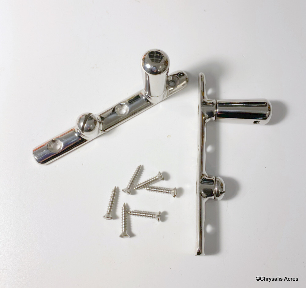 Tug Stops -  Small,  Straight, Metal: Stainless Steel