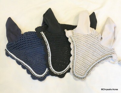 Crochet Ear Bonnet w/Bling - Horse