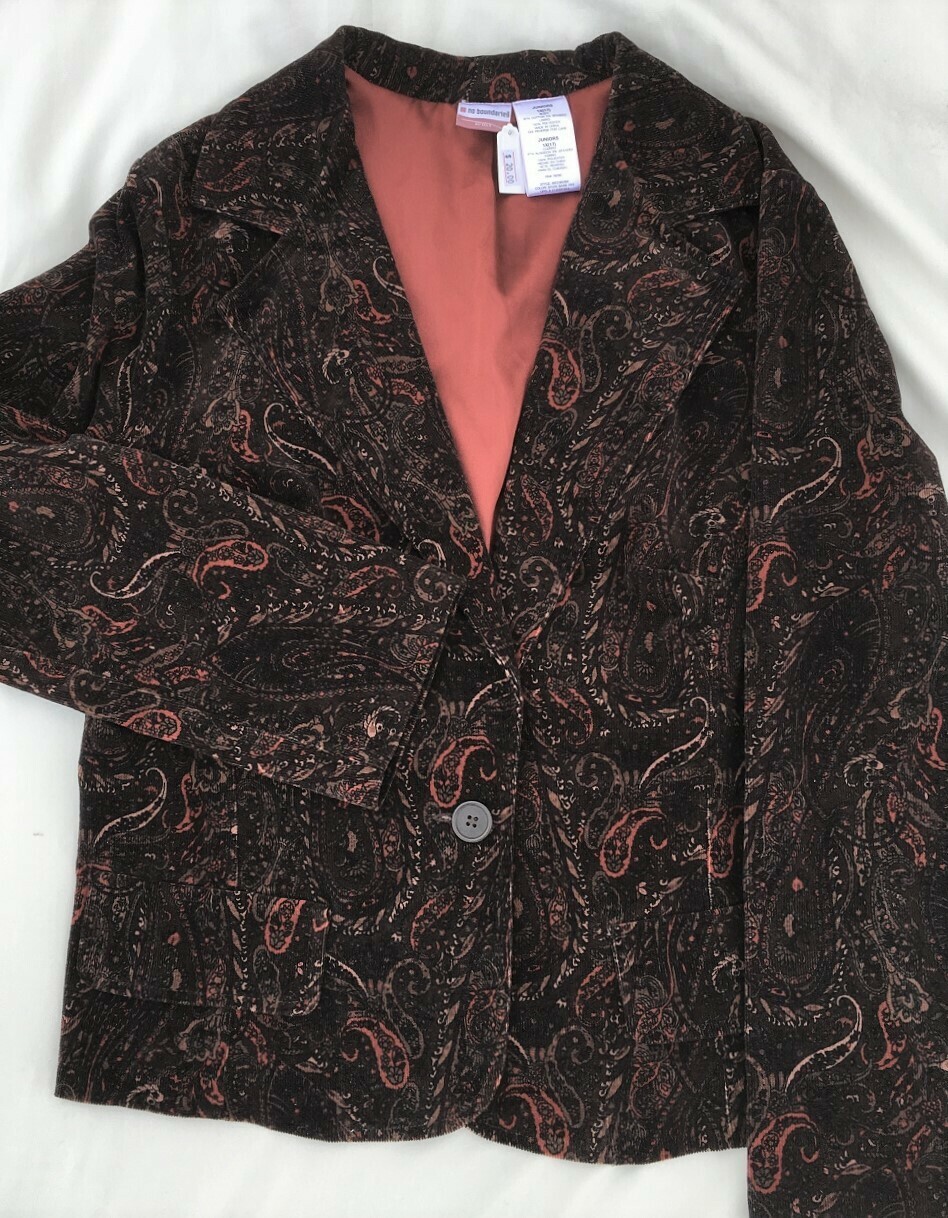 Brown Pattern Blazer Sz 17 Juniors