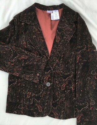 Brown Pattern Blazer Sz 17 Juniors