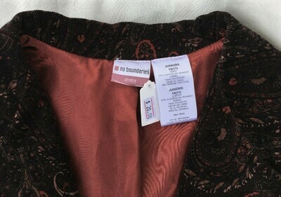 Brown Pattern Blazer Sz 17 Juniors