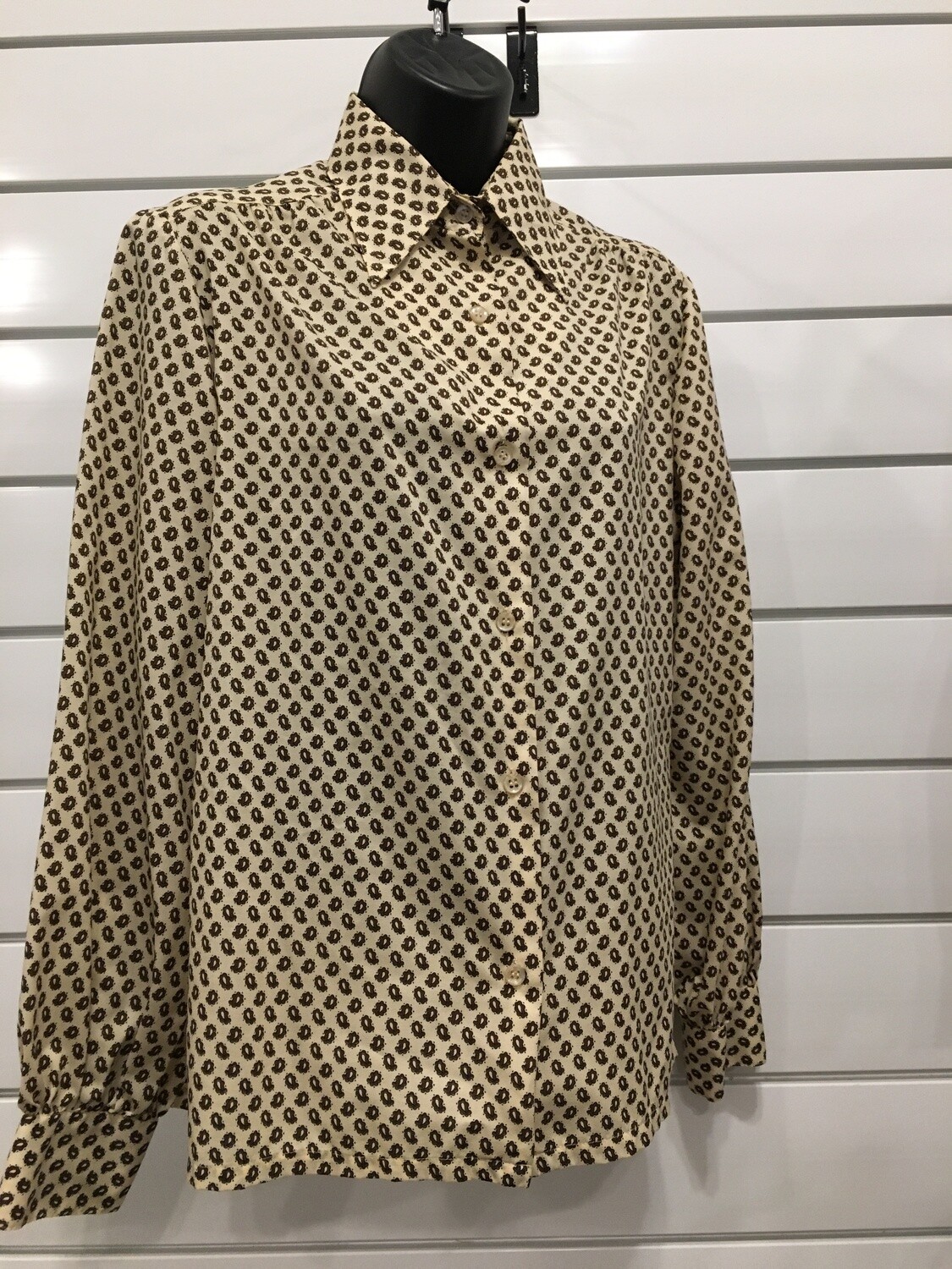 Blouse - Cream and brown - Size 8