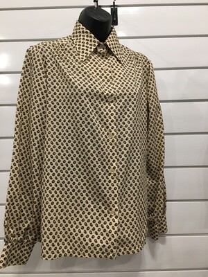 Blouse - Cream and brown - Size 8