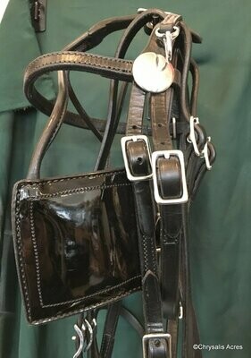 Leather Driving Bridle - Square Blinkers