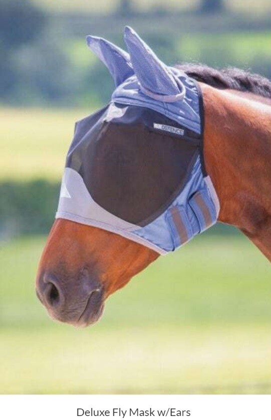 Shires Deluxe Fly Mask w/Ears, Size: Pony, Color: Blue