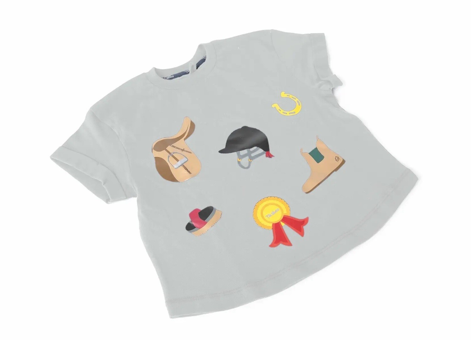 Equestrian T-Shirt for Kids, Color: Grey, Size: XS